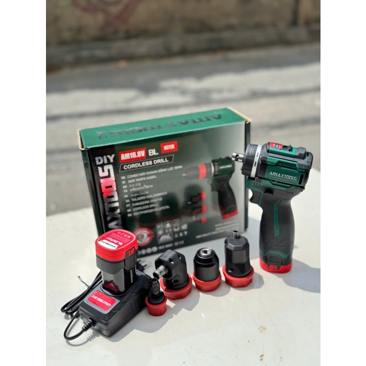 Combo máy khoan Pin 16V đa năng Amaxtools AKI6511-Plus