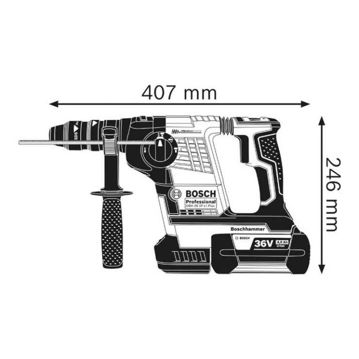 Máy khoan bê tông 36V Bosch GBH 36 V-LI Plus Professional
