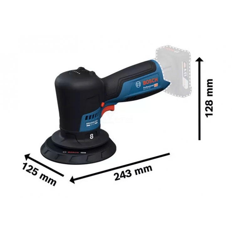 Đánh bóng lệch tâm 125mm Pin 18V Bosch GPX 12V-125 Professional ( chưa Pin & Sạc )