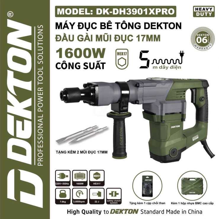 Máy đục 17mm Dekton DK-DH3901XPRO dòng Hammer