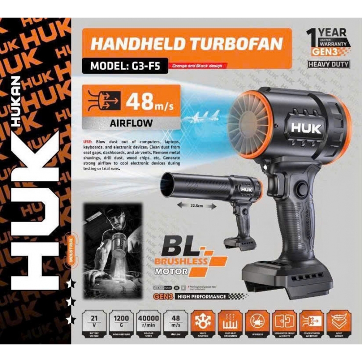 Thổi phản lực Pin 21V Hukan G3-F5 Brushless ( chưa Pin & Sạc )