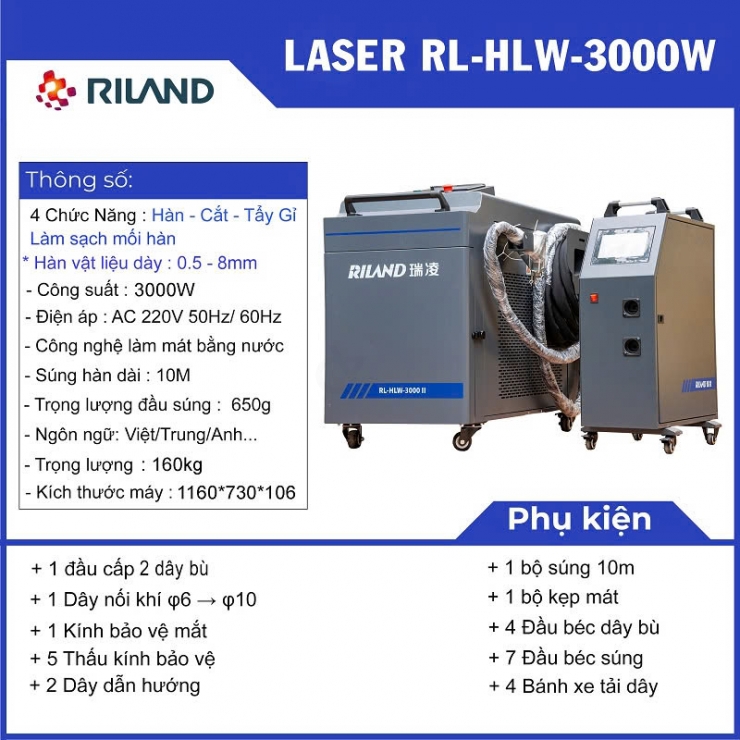 Máy hàn laser 3000W Riland RL-HLW-3000