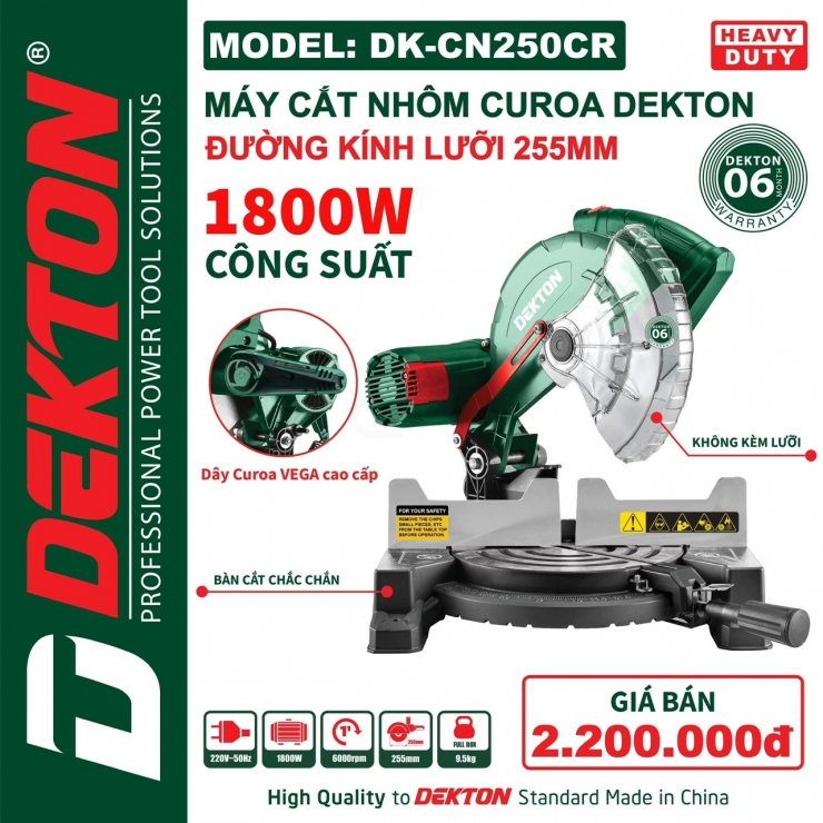 Máy cắt nhôm dây coroa Dekton DK-CN250CR ( 255mm )