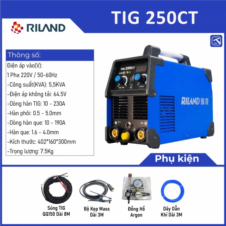 Máy hàn Tig que Riland TIG 250CT Professional