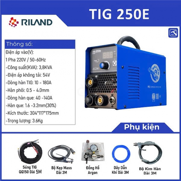 Máy hàn Tig que mini Riland TIG 250E Professional