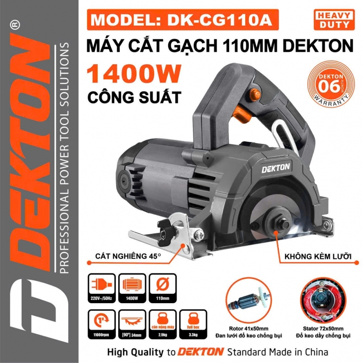 Máy cắt gạch 1400W Dekton DK-CG110A