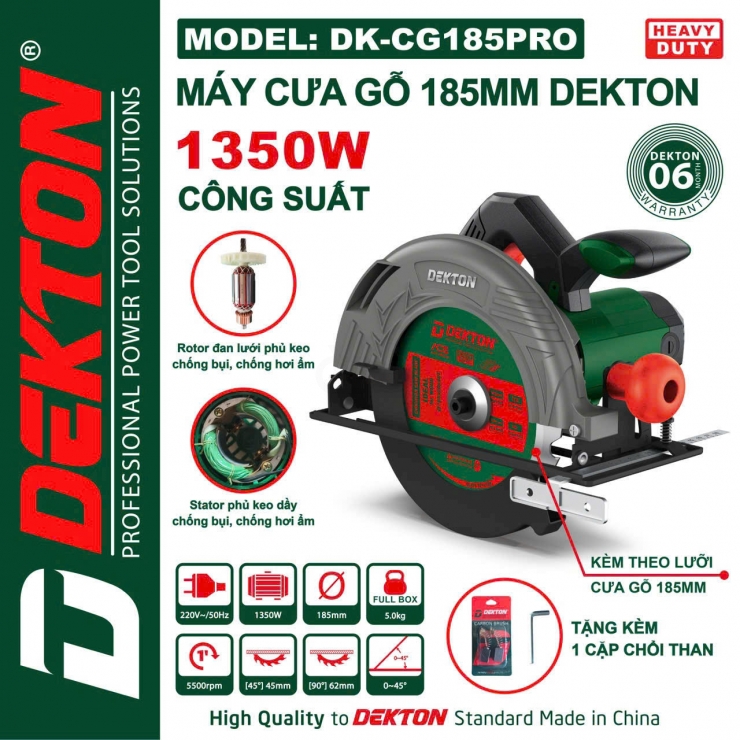 Máy cưa gỗ 185mm Dekton DK-CG185PRO
