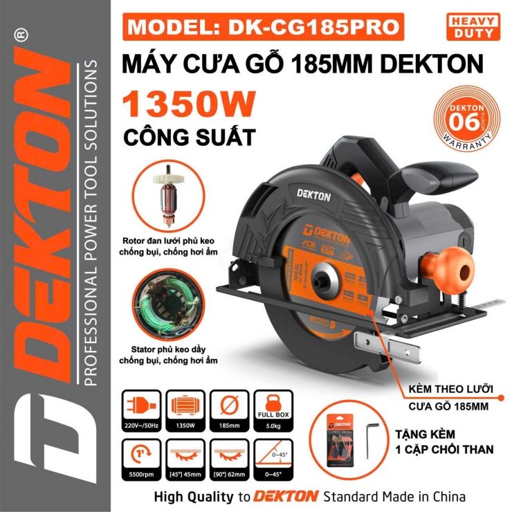 Máy cưa gỗ 185mm Dekton DK-CG185PRO