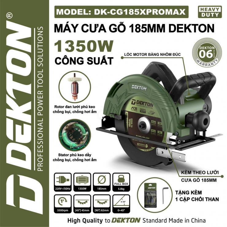 Máy cưa gỗ 185mm Dekton DK-CG185PRO