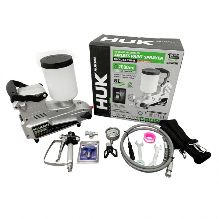 Máy phun sơn công nghiệp Pin 21V Hukan G3-PS200L Brushless ( chưa Pin & Sạc )