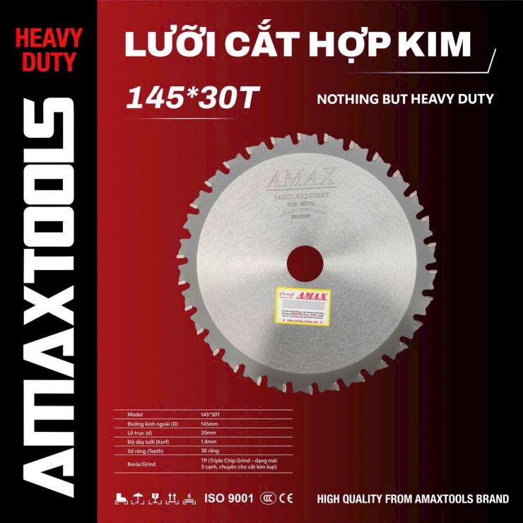 Lưỡi cắt sắt hợp kim 145mm Amaxtools Metal ( 1.8*20*30T )