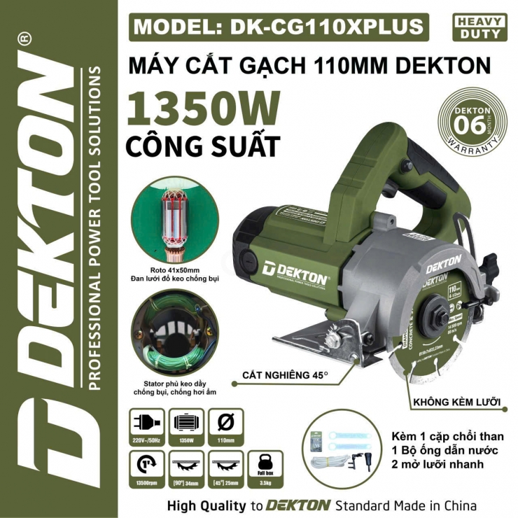Máy cắt gạch 1350W Dekton DK-CG110XPLUS