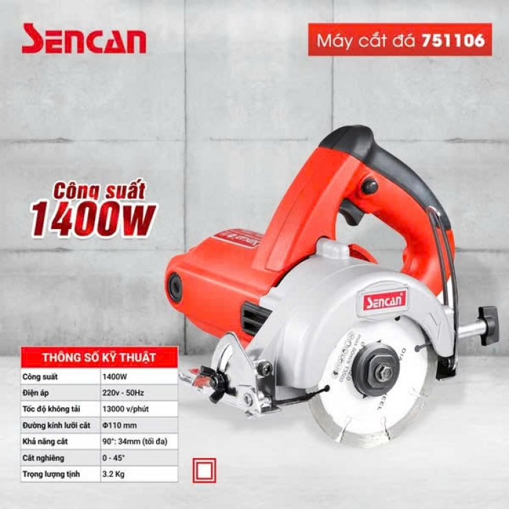 Máy cắt đá 1400W Sencan 751106