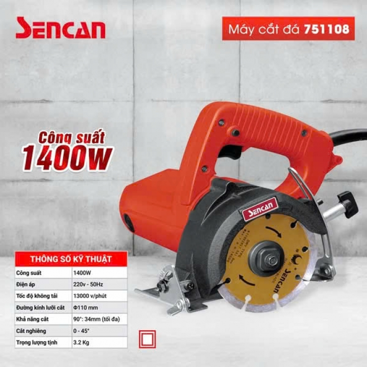Máy cắt gạch 1400W Sencan 751108