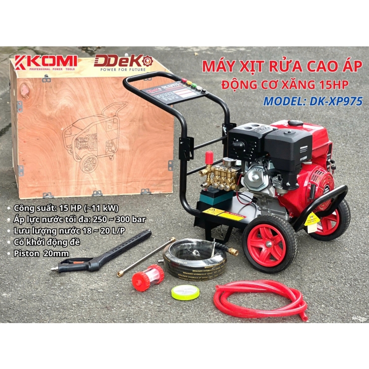 Máy xịt rửa công nghiệp đầu nổ 15Hp DDeko DK-XP975 ( 300Bar )