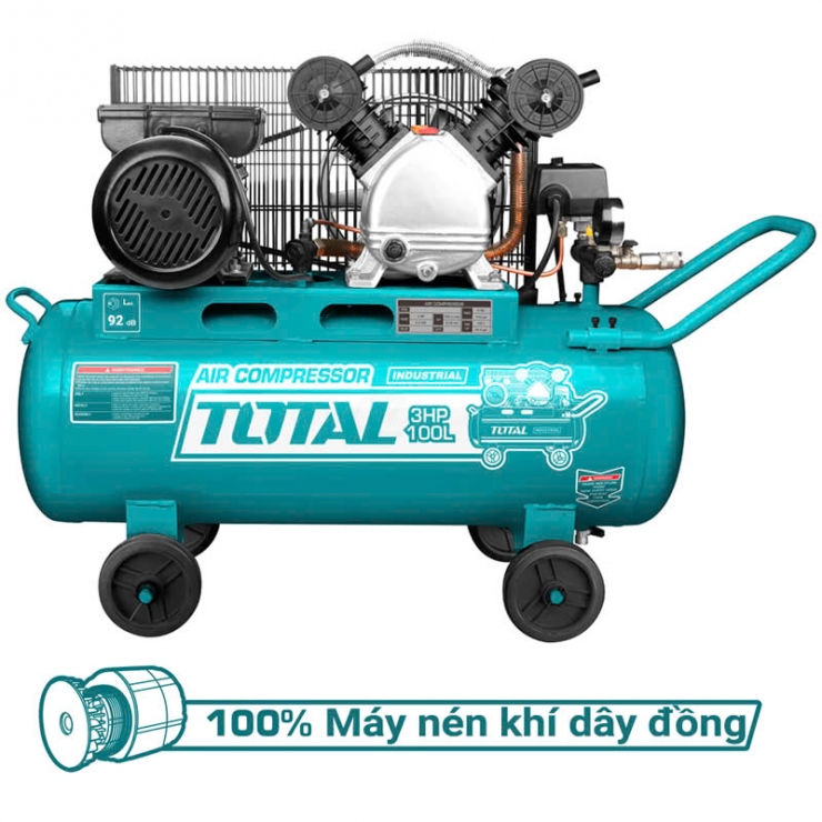 Máy nén khí dây coroa 100 lít Total TC2301006T ( có dầu )