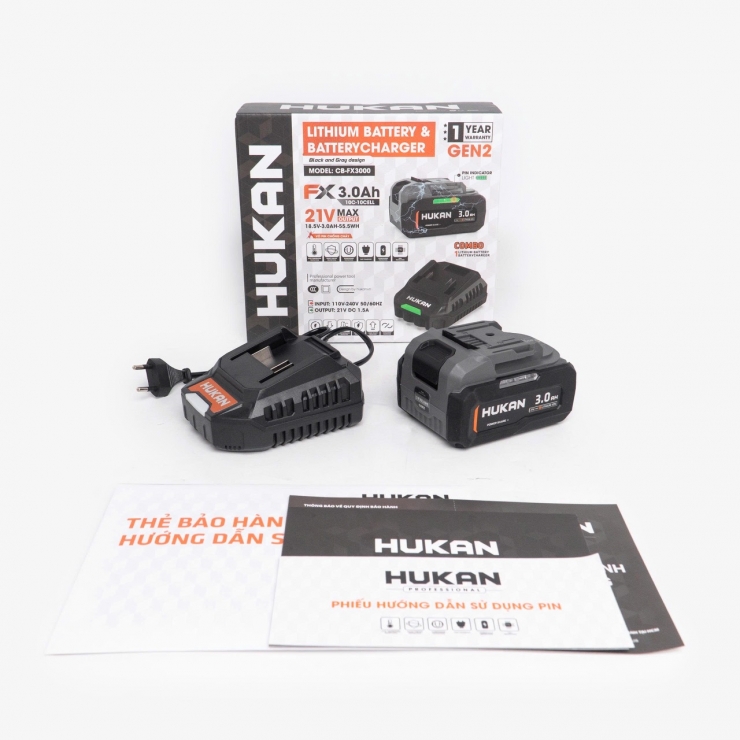 Pin 3.0Ah Hukan CB-FX3000 & Sạc