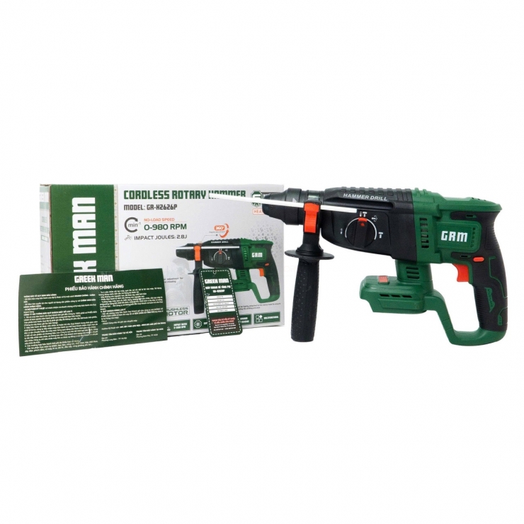 Máy khoan bê tông Pin 21V Greekman GR-K2606P ( chưa Pin & Sạc )