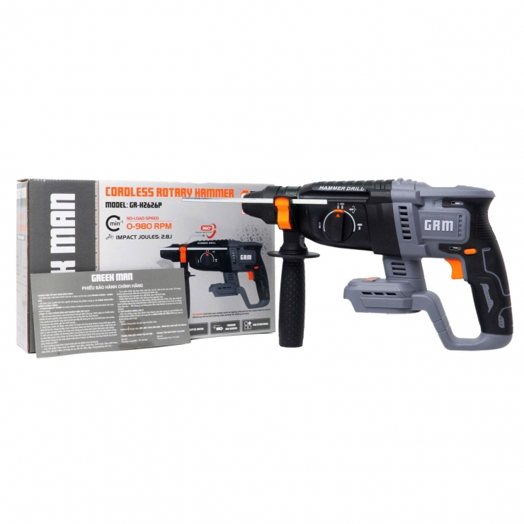 Máy khoan bê tông Pin 21V Greekman GR-K2606P ( chưa Pin & Sạc )