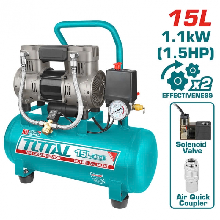 Máy nén khí không dầu 15 lít Total TCS1110152T ( 1100W )
