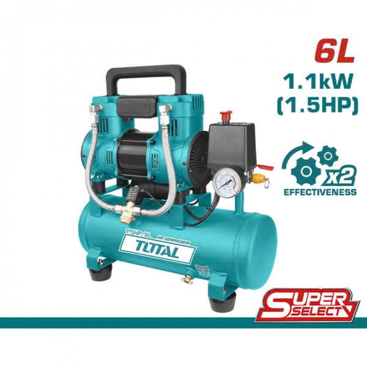 Máy nén khí không dầu 6 lít Total TCS1110062T ( 1100W )