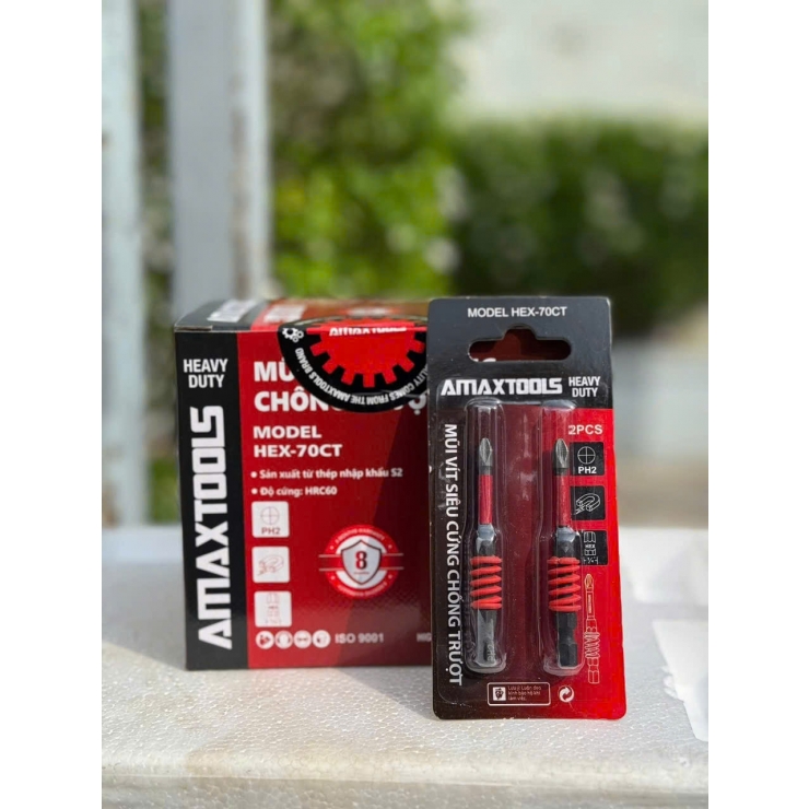 Mũi vít dài 70mm Amaxtools HEX-70CT ( bộ 2 cây )