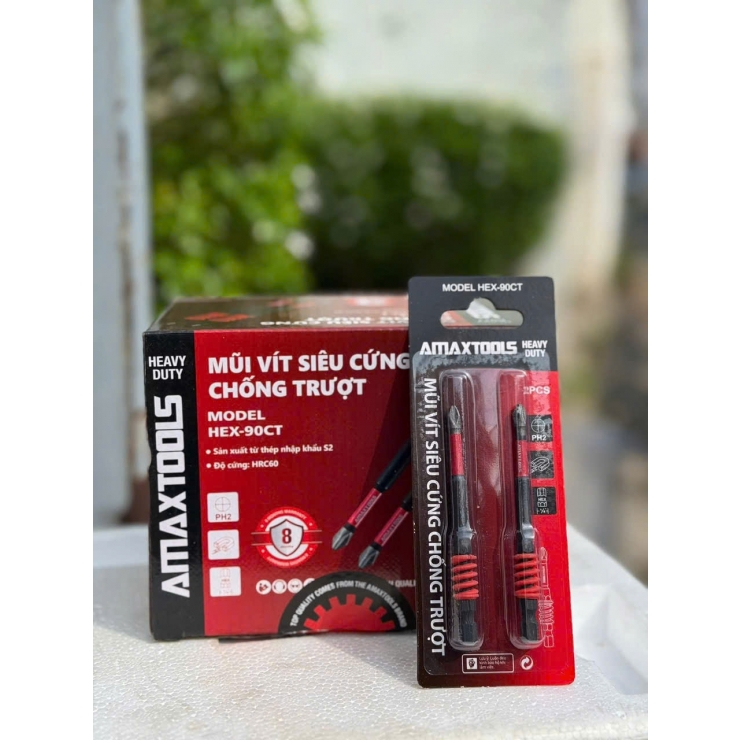 Mũi vít dài 90mm Amaxtools HEX-90CT ( bộ 2 cây )