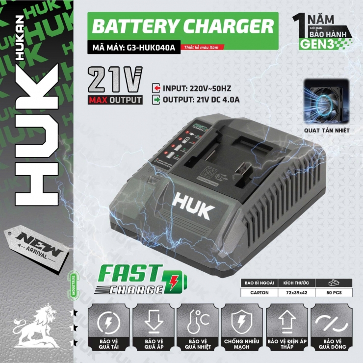Sạc nhanh 4.0Ah Hukan G3-HUK040A ( có quạt )