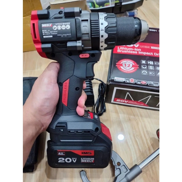 Khoan Pin 160Nm 21V MEELY MT868 Brushless ( chưa Pin & Sạc )