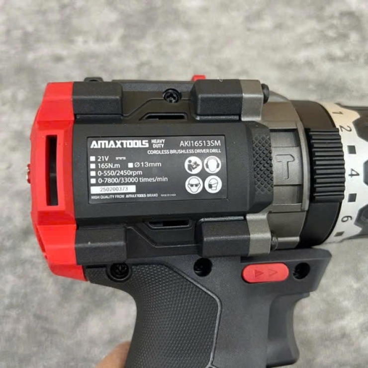 Máy khoan 165Nm Pin 21V Amaxtools AKI16513SM Brushless ( chưa Pin & Sạc )