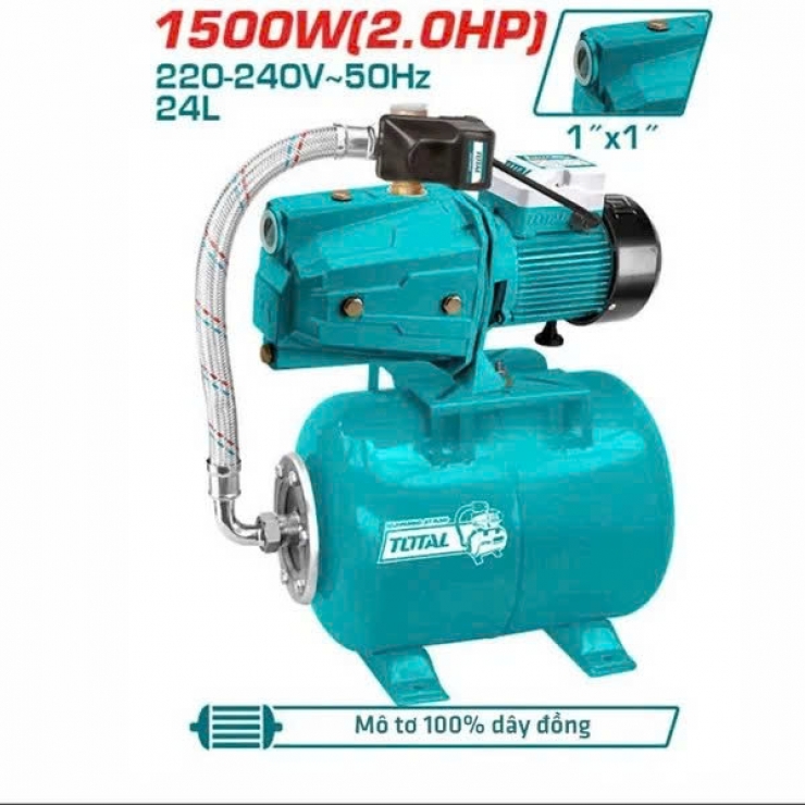 Bơm tăng áp chân không 1.5Kw Total TWP415006 ( 1 pha 2.0HP )