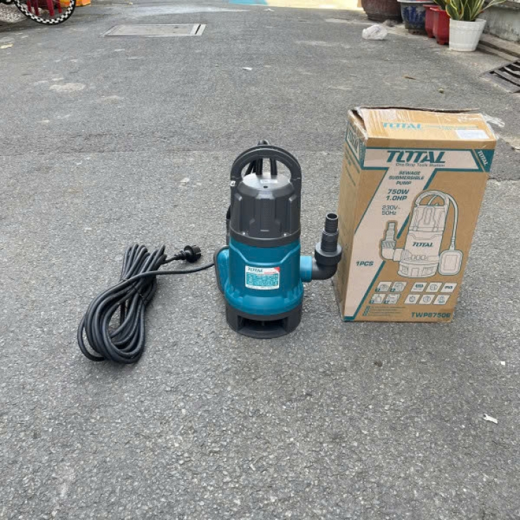 Bơm chìm nước thải nhựa 750W Total TWP87506 ( Phao tự ngẳt )