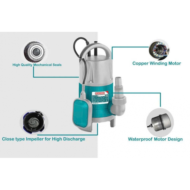 Bơm chìm nước thải nhựa 750W Total TWP87506 ( Phao tự ngẳt )