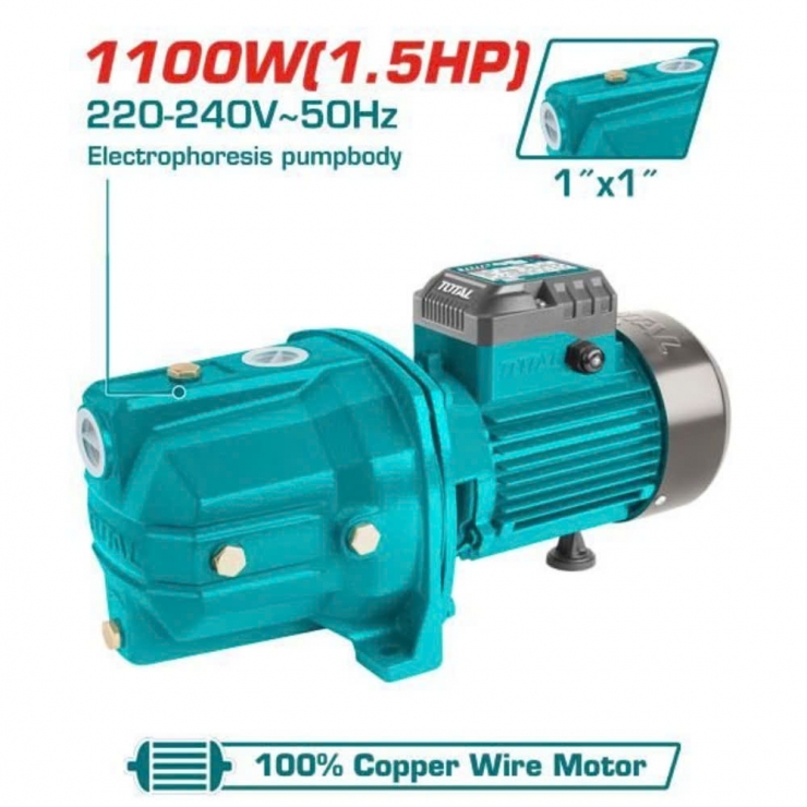 Bơm nước đẩy cao 60m Total TWP311006 ( 1.1Kw 1 pha )