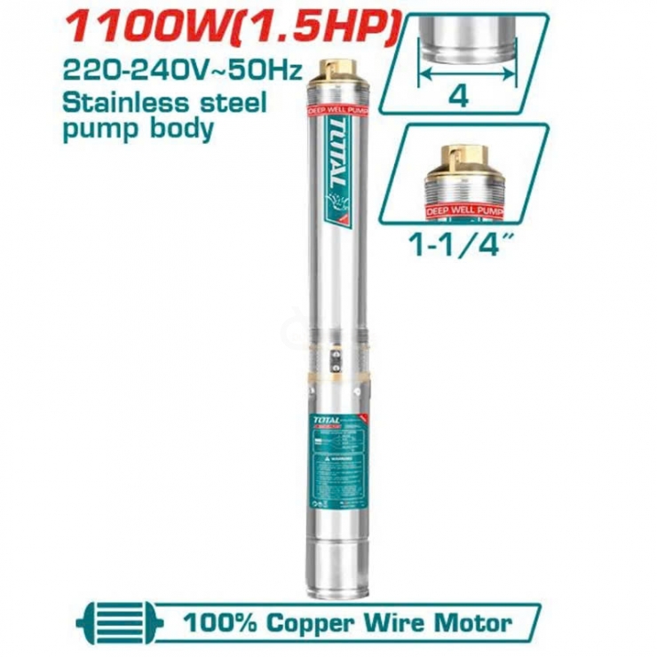 Máy bơm giếng đóng 135m Total TWP511001 ( 1.1Kw - 1.5Hp )