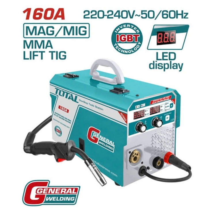 Máy hàn 4 chức năng 160A Total TMGT1601 ( Inverter  LIFT Mig/Mag/MMA/Tig  ) 