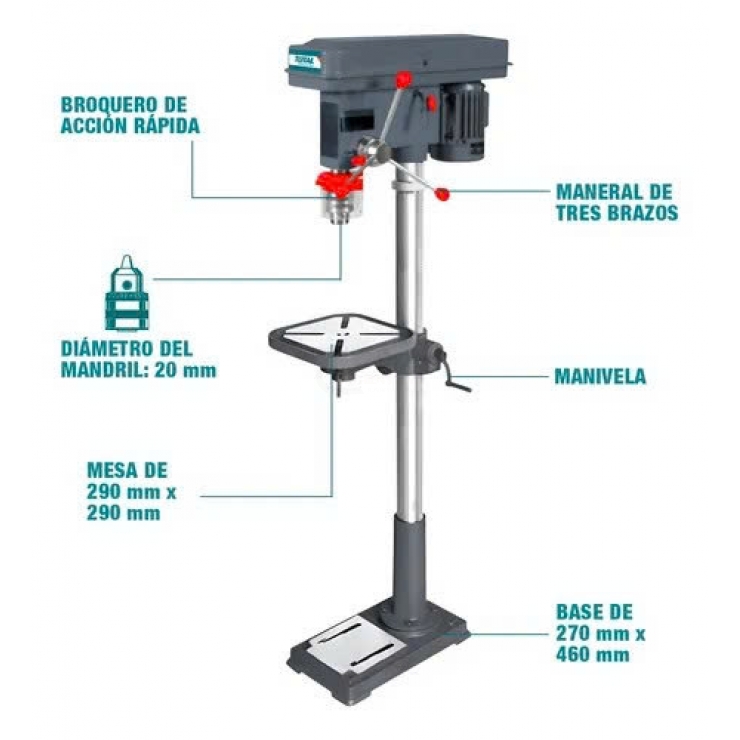 Máy khoan bàn 750W Total TDP207502 ( cao 1600mm )