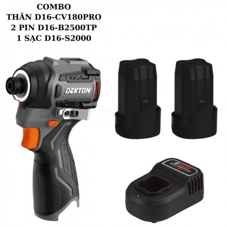 Máy siết vít 180Nm Pin Dekton D16-CV180XPRO Brushless