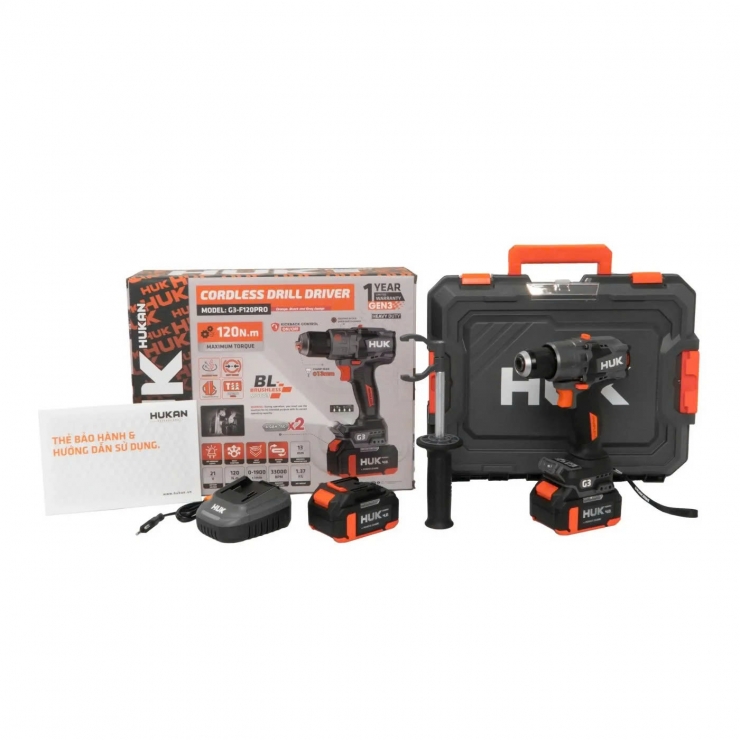 Khoan Pin 120Nm Hukan G3-F120PRO Hammer ( chưa Pin & Sạc )