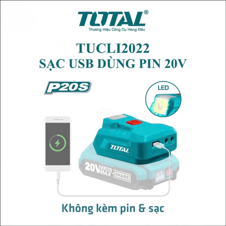 Dock sạc USB Total TUCLI2022 ( chưa Pin & Sạc )