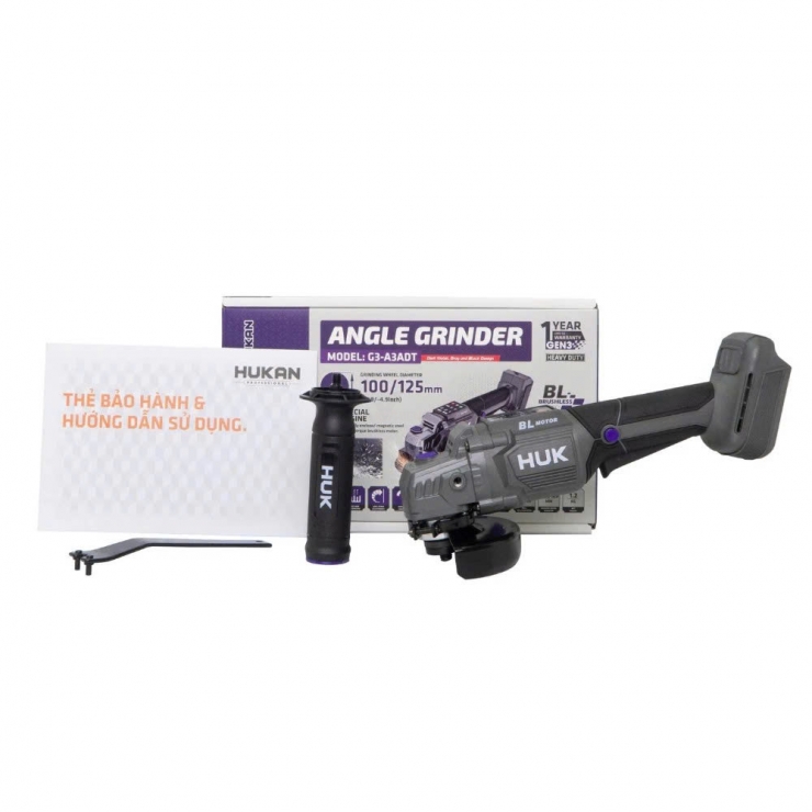 Máy mài góc 100/125mm Pin 21V Hukan G3-A3ADT Brushless ( chưa Pin & Sạc )