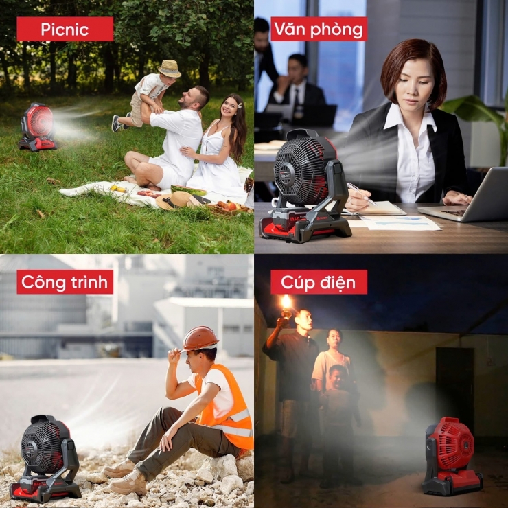 Quạt công trình Pin và điện Kaizen KZ-CF330 