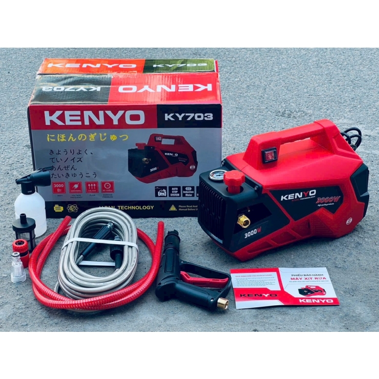 Máy rửa xe áp cao 3.0Kw Kenyo KY-703 chỉnh áp
