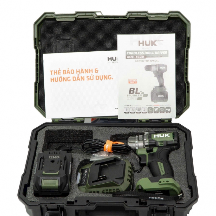 Máy khoan 90Nm Pin 21V HUK G3-M90 Brushless ( chưa Pin & Sạc )