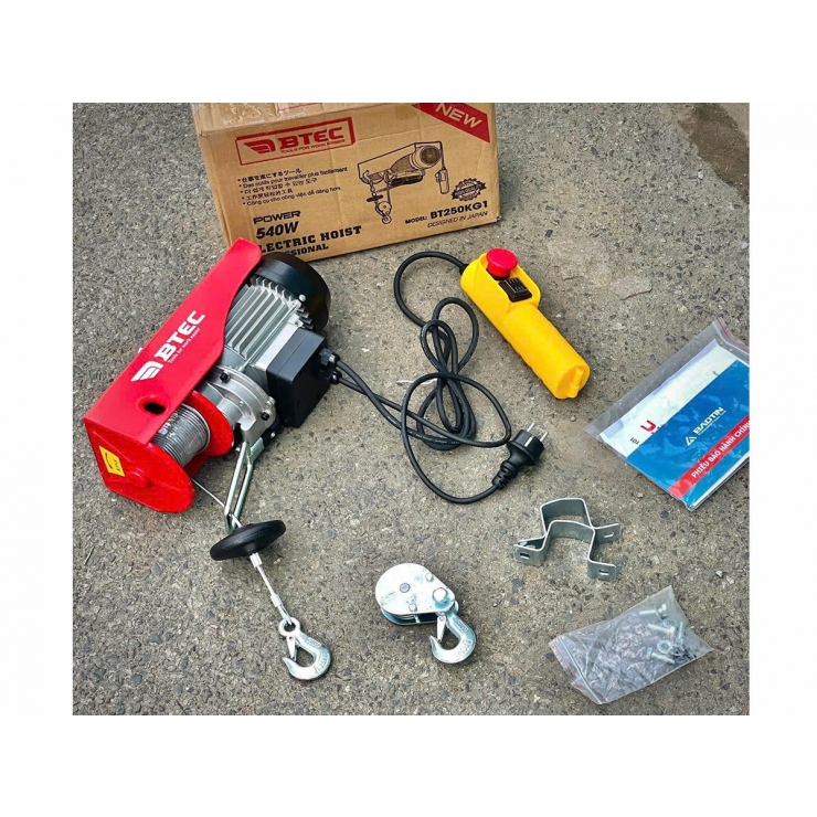 Tời treo nâng hạ Btec BT250KG1 100/200kg