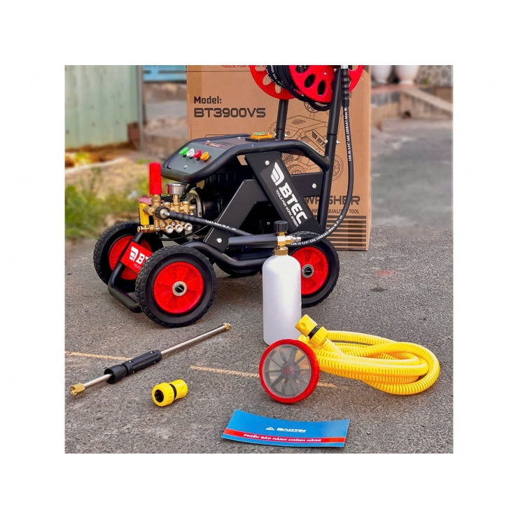 Máy xịt rửa công nghiệp 3.7Kw Btec BT391 xe đẩy
