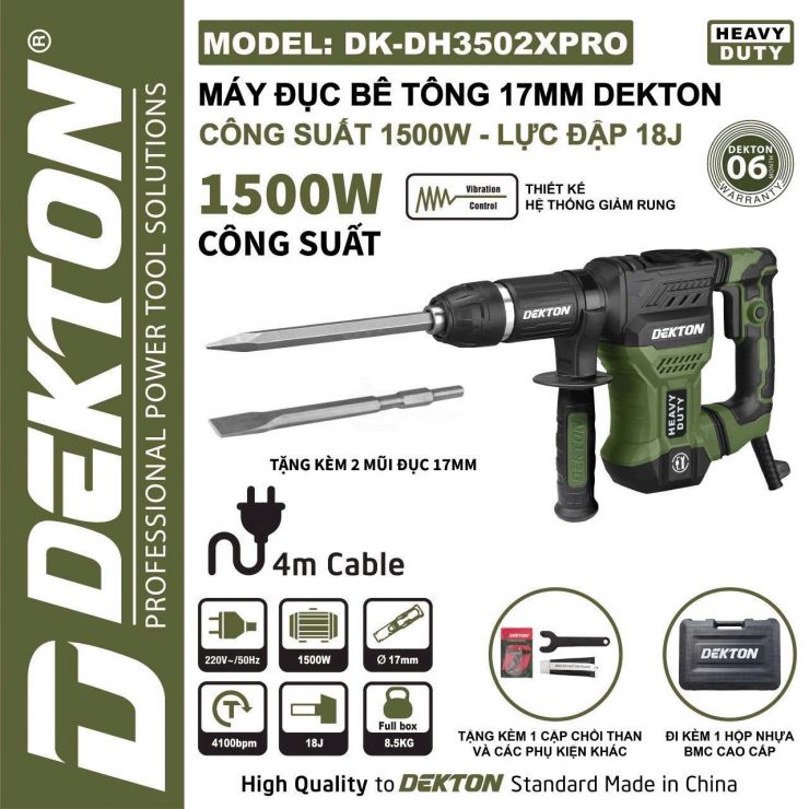 Máy đục bê tông 17mm Dekton DK-DH3502XPRO hammer