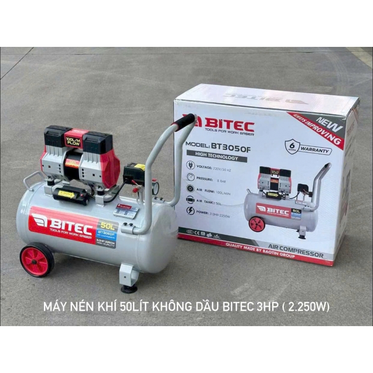Máy nén khí không dầu 50 lít Bitec BT3050F